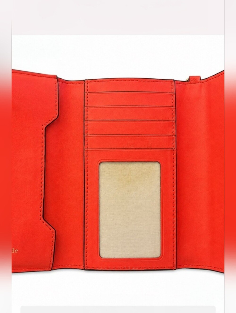 kate spade Coral-Red Envelope Wristlet with Strap, GC - Picture 3 of 14